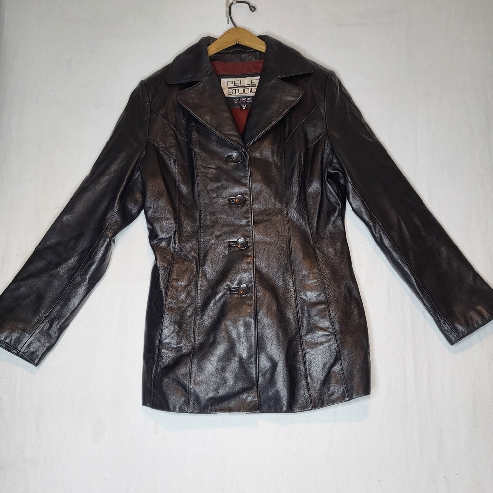 Wilsons Leather Woman's Black Leather Blazer Jacket Tailored ** See Notes**